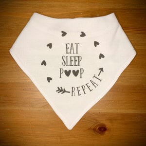 Baby Bib - Eat Sleep, Infant, Hipster Baby, Baby Shower, Baby Gift, Newborn, PNW, Handkerchief Bib, Drool Bib, Modern Bib, Funny, Dog Bib