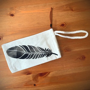 Pulsera Wenatchee de lona, pluma, 7,75 "X4", funda para teléfono móvil, cartera pequeña, bolsa para lápices, monedero, bolsa de viaje, algodón, cuero
