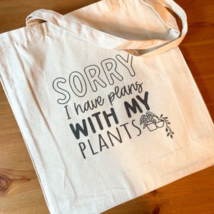Reusable Shopping Bag - Plants, 14&quot;X15&quot;X4&quot;, Grocery Bag, Farmers Market Bag, Tote Bag, Canvas, Beach Bag, Eco, Funny, Plant Lovers, Botany