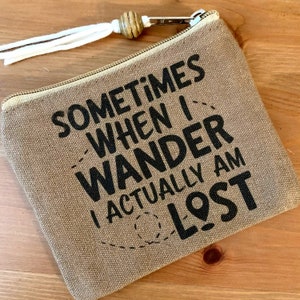 Mini Beutel - Lost 5,5 "X 4,5, rustikal, Geldbörse, Brieftasche, Rustikal, Reisen, Reißverschluss, Beutel, Geschenkkartenhalter, PNW, Outdoors, Wander, Einzigartiges Geschenk