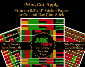 Juneteenth Washi Tape, Juneteenth 2024, Juneteenth, Printable Washi Tape, Juneteenth Decorative Tape, Emancipation Day 2024, Freedom Day
