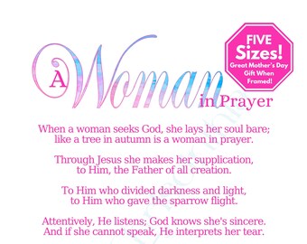Christian Poems, Praying Women, Mother's Day 2024, Christian Printable, Church Conference Gifts, Women Who Pray, Women of God