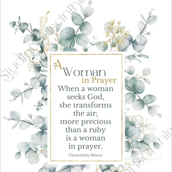 Christian Poem, Praying Women, Easter 2024, Easter Gift, Five Sizes, Godly Women, Church Conference Gift, Women Who Prayer, Women of God