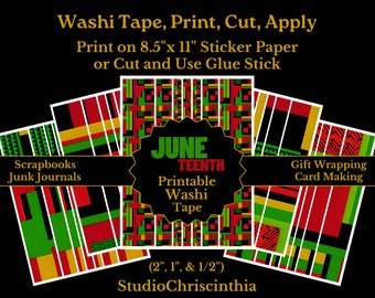 Juneteenth Washi Tape, Juneteenth 2024, Juneteenth, Printable Washi Tape, Juneteenth Decorative Tape, Emancipation Day 2024, Freedom Day