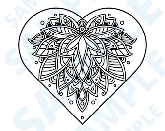 Heart Coloring Page, Valentine's Day 2024, Galentine's Day 2024, Heart Shaped Coloring Page, Heart Love, Heart Coloring, Self-Care Coloring