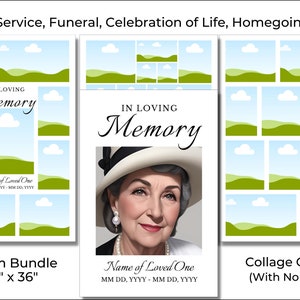 Funeral Service Photos, Memorial Photos, Celebration of Life, 24x36 Photo Collage Templates, Memorial Service, Homegoing Service