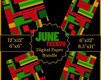 Juneteenth Digital Paper, Juneteenth 2024, Juneteenth, Juneteenth Gift Wrap, Juneteenth Decorative Paper, Emancipation Day 2024, Freedom Day