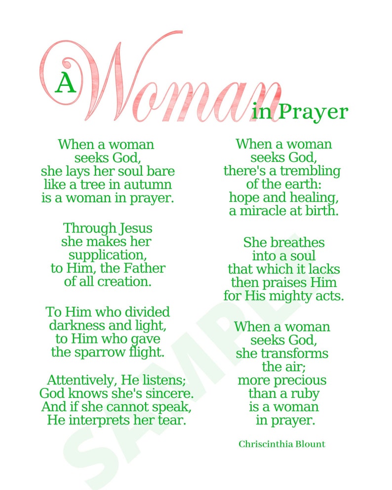 Christian Poems, Praying Women, Christian Printable, Church Conference