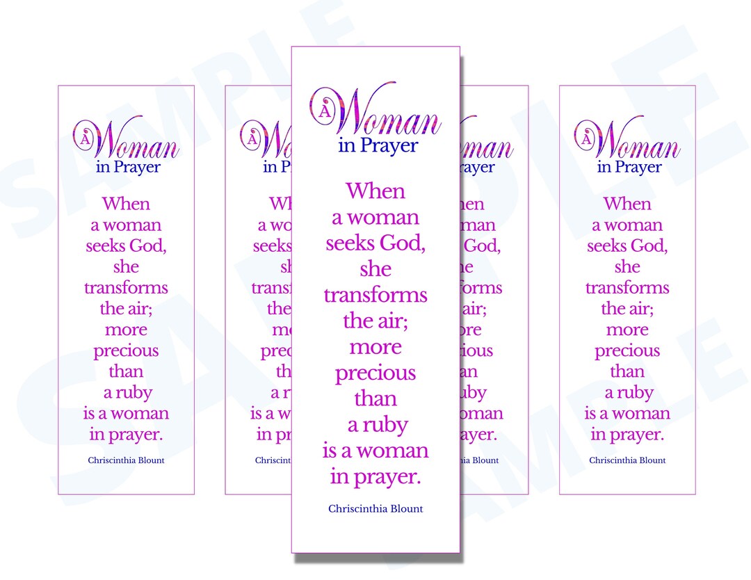 Printable Christian Bookmarks Women Who Pray Poetry - Etsy
