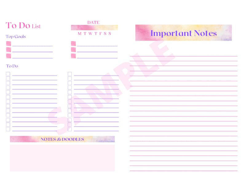 EDITABLE To Do List FILLABLE To Do List Printable To Do Etsy M xico