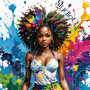 Afrofuturism, Afrofuturistic, Christmas 2025, Christmas Gift Ideas, Holiday Gift Guide, Melanin Goddess, Splash Art, Five Sizes