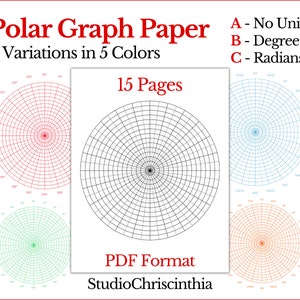 Circular Graph Paper Polar Graph Paper Coordinate Paper - Etsy