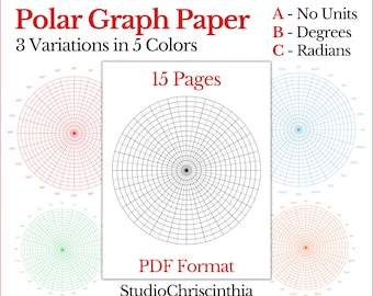 Circular Graph Paper, STEM Education, STEAM Education, Polar Graph Paper, Coordinate Paper, Polar Grid Paper, Circle Graph Paper
