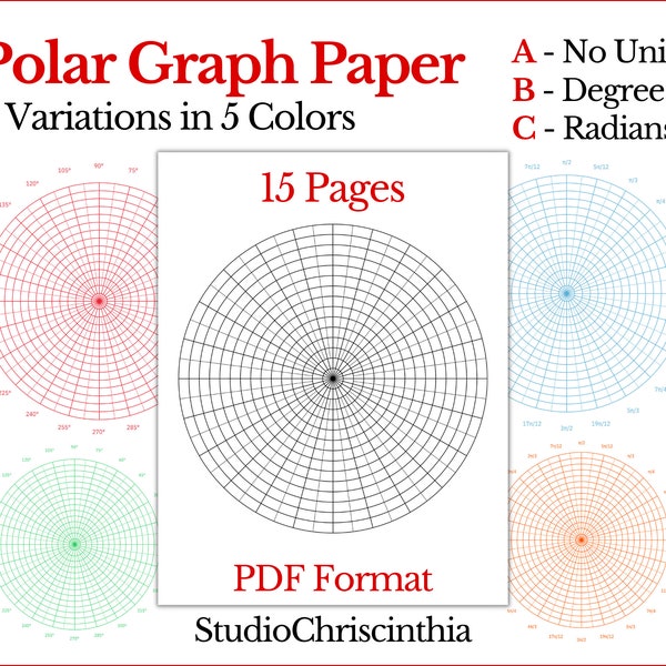 Circular Graph Paper, STEM Education, STEAM Education, Polar Graph Paper, Coordinate Paper, Polar Grid Paper, Circle Graph Paper