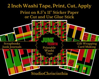 Juneteenth Washi Tape, Juneteenth, Juneteenth 2024, Printable Washi Tape, Juneteenth Decorative Tape, Emancipation Day 2024, Freedom Day
