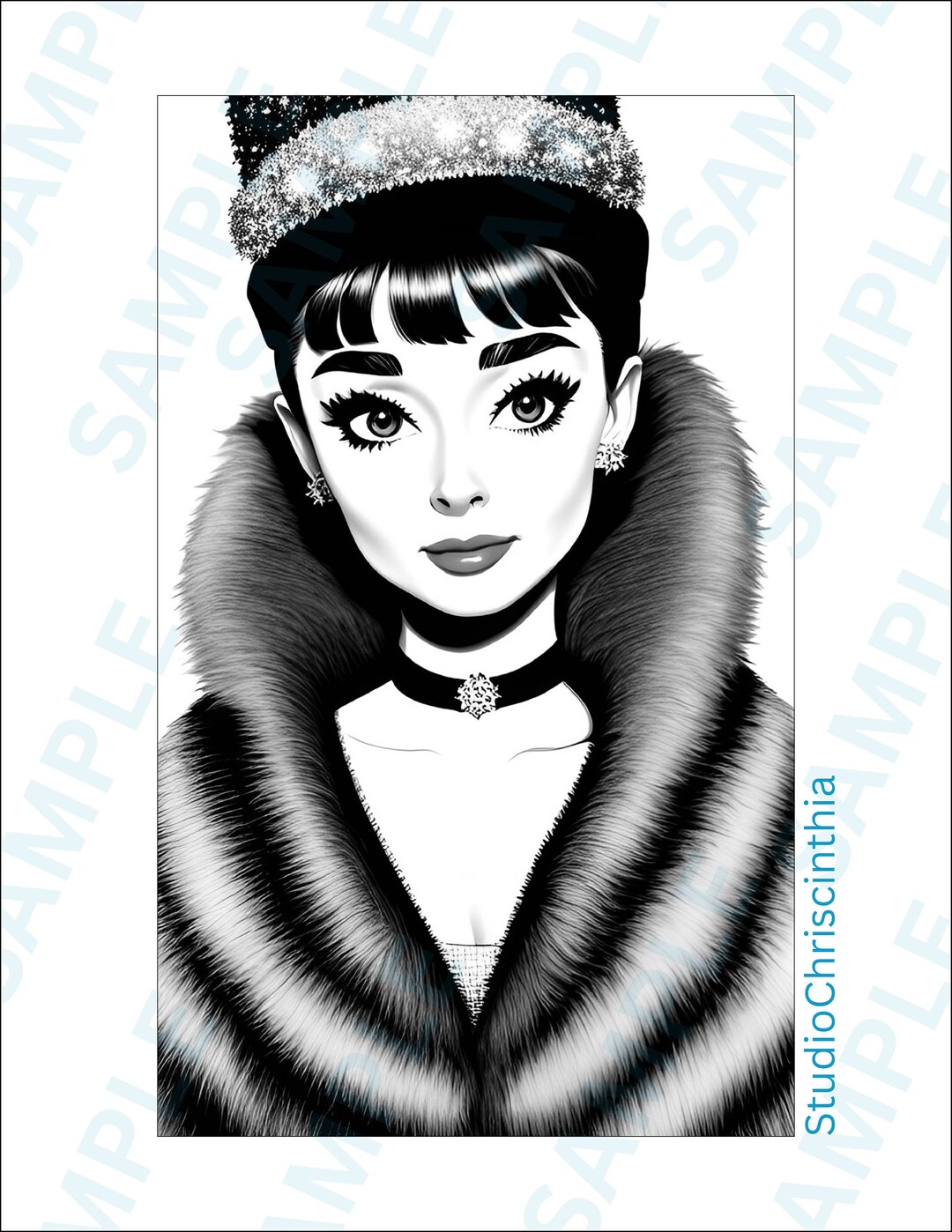 Audrey Hepburn Coloring Page, Audrey Hepburn Wall Art, Self-care ...
