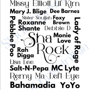 National Poetry Month, National Poetry Month 2025, 50 Years of Hip Hop, Ladies of Hip Hop,  FIVE SIZES, Hip Hop 50. Hip Hop Nation