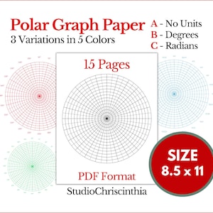 Polar Graph Paper Bundle, Teacher Supplies, STEM Education, STEAM Education, STREAM Education, Instant Download