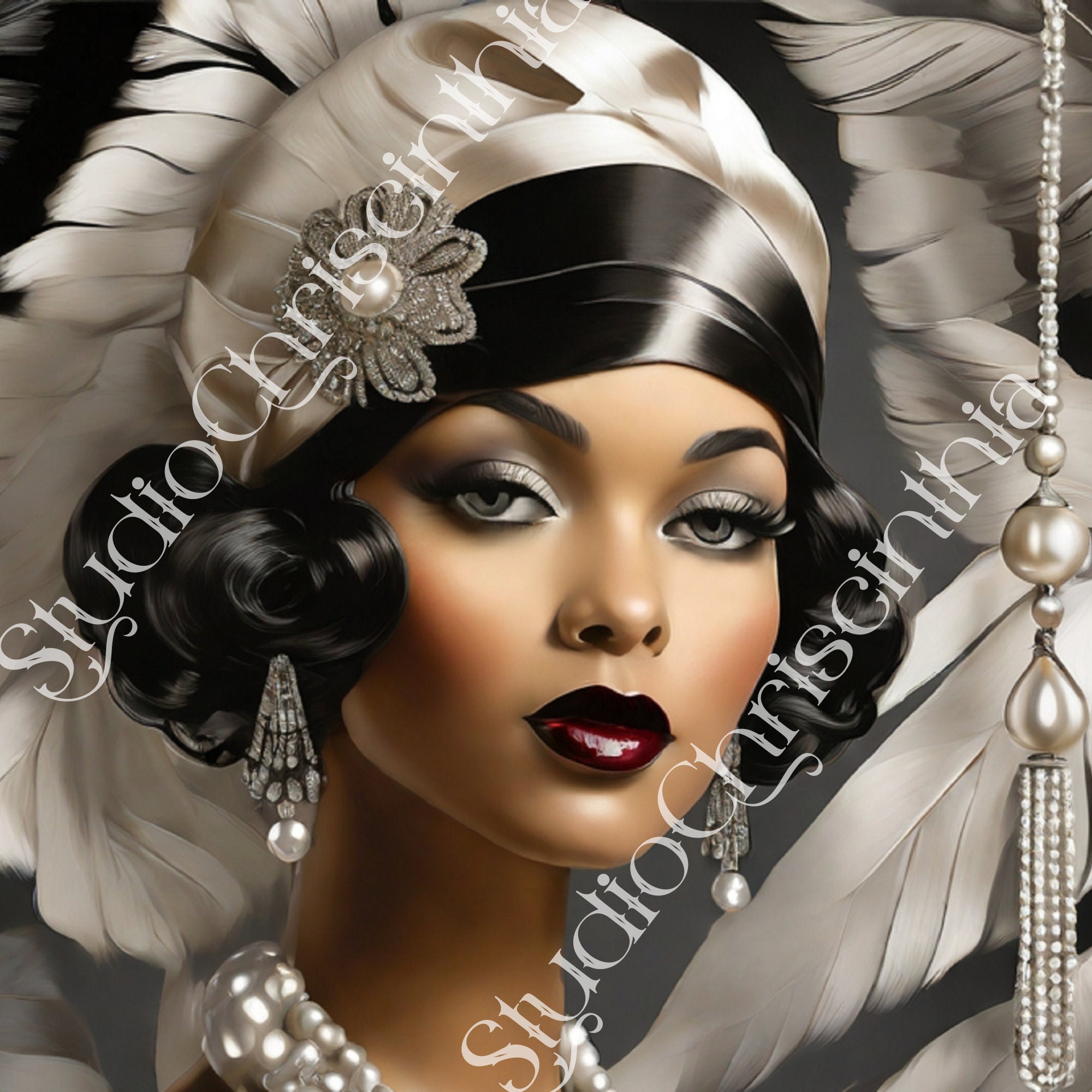 Afrofuturism, Afrofuturistic, Mother's Day 2025, Mother's Day, Harlem Renaissance Art, Flapper Fashion, Jazz Age Art, 1920s, Five Sizes