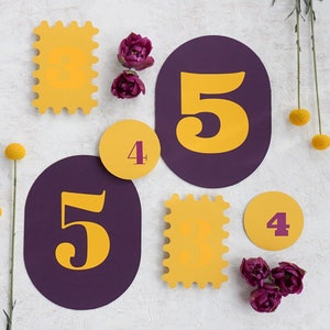 STICKERS Vinyl Table Numbers Matt Bold and Quirky Wedding Decorations Party Table Markers Sticker Numbers Vinyl Decal Colorful image 2