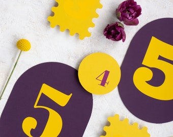 STICKERS Vinyl Table Numbers - Matt Bold and Quirky Wedding Decorations - Party Table Markers - Sticker - Numbers Vinyl Decal - Colorful