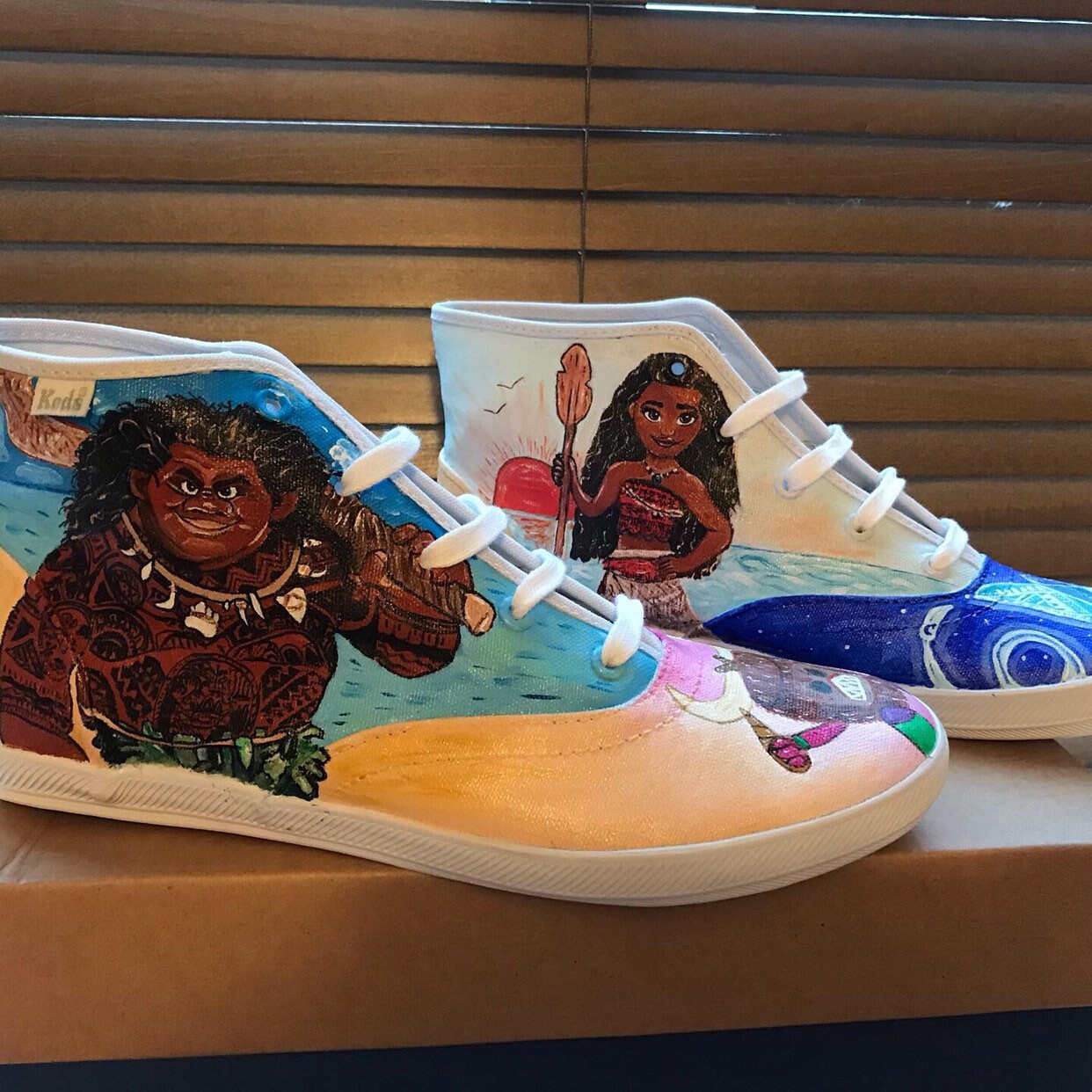 Hand Painted Disney Shoes Moana UK 6 / US 8.5 Etsy UK
