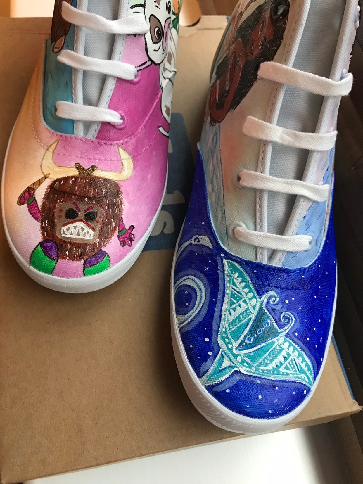 Hand Painted Disney Shoes Moana UK 6 / US 8.5 Etsy