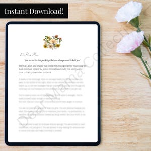 Dear Precious Mama Letter Printable Encouragement Digital Self Care Gift Instant Download for Moms Emotional Mental Support PDF Mother's day