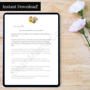 Dear Loving Mama Letter Printable Encouragement Digital Self Care Gift Instant Download for Moms Emotional Support Digital PDF Mother's day