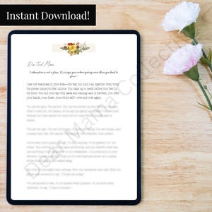 Dear Tired Mama Letter Printable Encouragement Digital Self Care Gift Instant Download for Moms Emotional Support Digital PDF Health