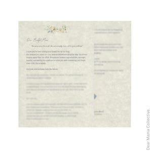 Dear Beautiful Mama - Letter For her Encouragement gift Self-care for moms Support gift Motherhood Mental health Printed Vintage keepsake