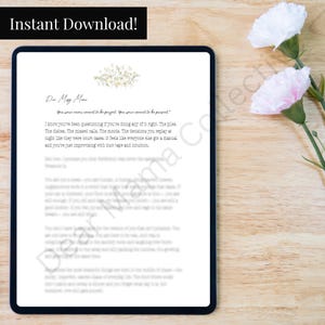 Dear Messy Mama Letter Printable Encouragement Digital Self Care Gift Instant Download for Moms Emotional Support Digital PDF Health