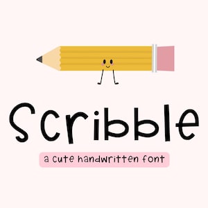 Scribble: A Sans Serif Handwritten Teacher Font – Cute Classroom Font for Printables, Cricut, Worksheets, School Resources