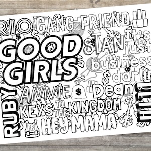 Good Girls Adult Coloring Sheet | INSTANT DOWNLOAD