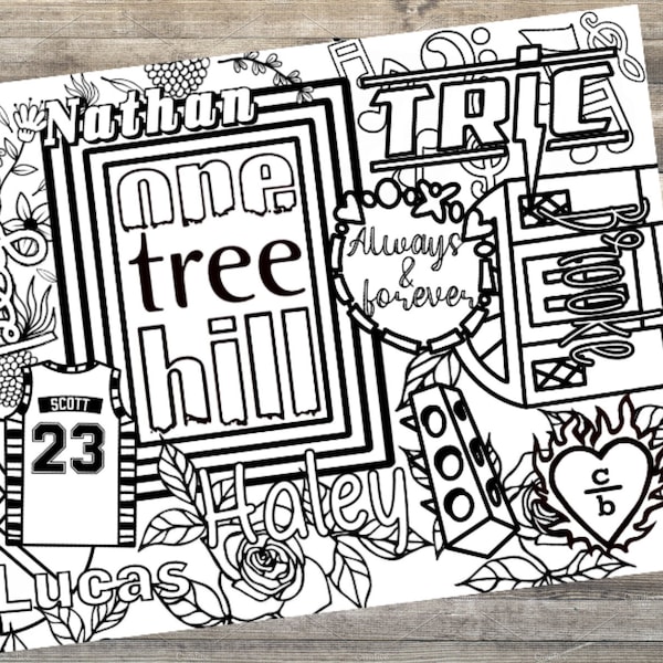 One Tree Hill Adult Coloring Sheet | INSTANT DOWNLOAD