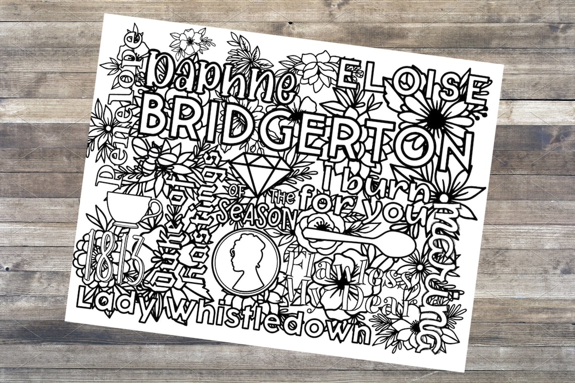 Bridgerton Floral Adult Coloring Sheet INSTANT DOWNLOAD - Etsy