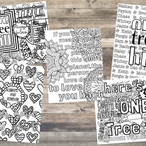 One Tree Hill Adult Coloring Sheet Pack (5 sheets) | INSTANT DOWNLOAD
