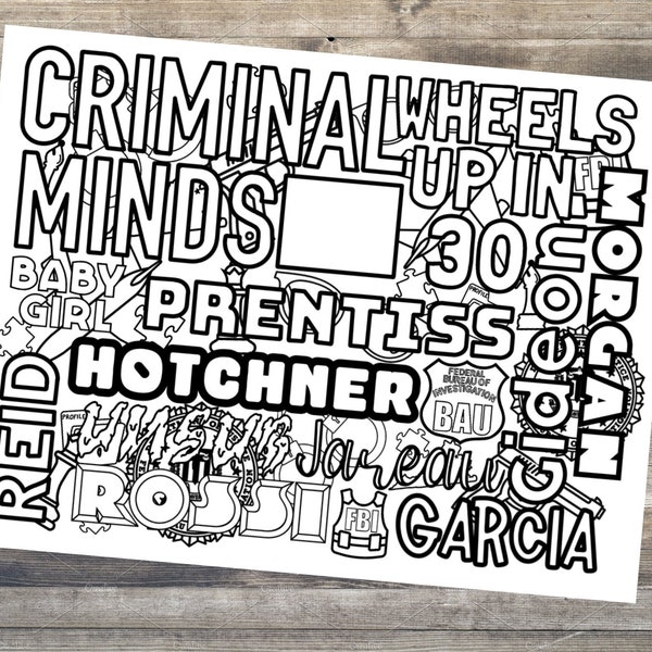 Criminal Minds Adult Coloring Sheet | INSTANT DOWNLOAD