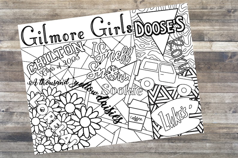 Gilmore Girls Coloring Sheet INSTANT DOWNLOAD Etsy Gilmore Girls Coloring Sheet INSTANT DOWNLOAD Etsy