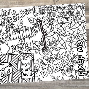Schitts Creek Adult Coloring Sheet | INSTANT DOWNLOAD