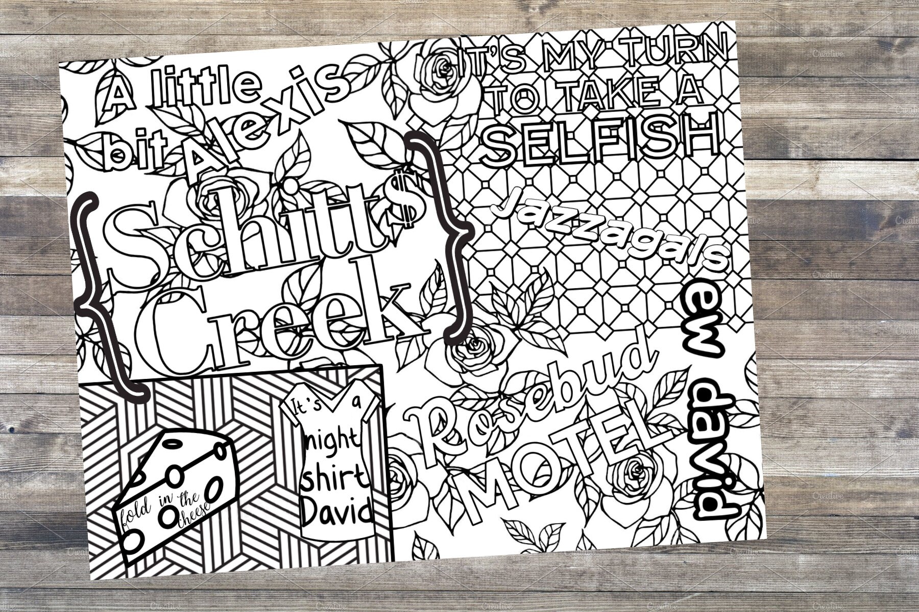 Schitts Creek Coloring Sheet INSTANT DOWNLOAD Etsy