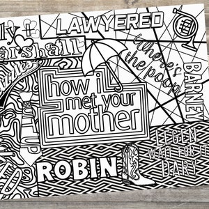 How I Met Your Mother Adult Coloring Sheet | INSTANT DOWNLOAD