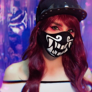 Download Kda Face Mask Akali Mask Pop Stars Cosplay Tutorial Etsy PSD Mockup Templates