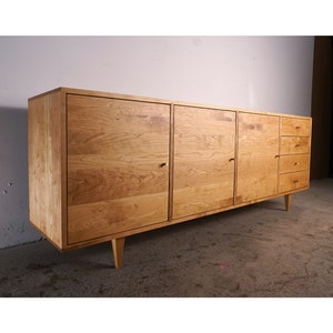 Danish Modern Console, Mid-Century Modern Credenza, Modern Sideboard, Solid Wood Sideboard Shown in Cherry image 1