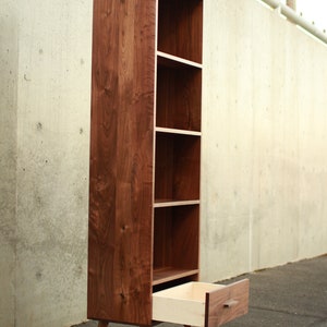 Fullstack Bookcase, Mid-Century Modern Vinyl Storage, Mid Century Bookshelf, Modern LP Shelf Shown in Walnut zdjęcie 6