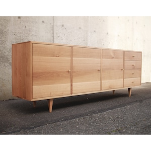 Danish Modern Console, Mid-Century Modern, Modern Solid Hardwood Sideboard, Modern Credenza (Shown in White Oak)