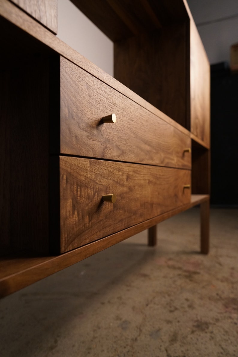 Samdahl Sideboard, Modern Wood Sideboard, Solid Wood, Real Wood Console, Cabinet Shown in Walnut image 7