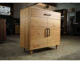 Alden Cabinet Alt1, Solid Wood Furniture, Modern Cabinet, Console Table (Shown in White Oak)