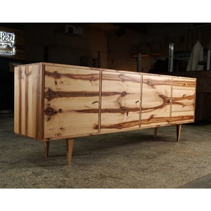 Danish Modern Console, Mid-Century Modern Credenza, Modern Sideboard, Solid Wood Sideboard (Shown in Madrone)