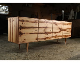 Danish Modern Console, Mid-Century Modern Credenza, Modern Sideboard, Solid Wood Sideboard (Shown in Madrone)